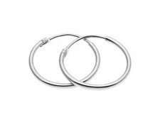 925 Sterling Silver Skinny Small Round Endless Hoop Earrings Wholesale Lots 18mm