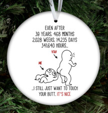 39 Year Wedding 39th Anniversary Christmas Tree Ornament Gift For Husband Wife