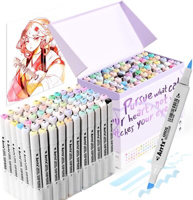 Arrtx Pastel Markers Oros 66 Colors Dual Tip Art Alcohol Marker for Artist Adult