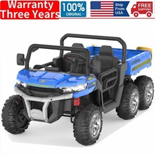 Remote Control Electric Ride On Dump Truck for Kids 4WD Power 6Wheel Ride On Toy