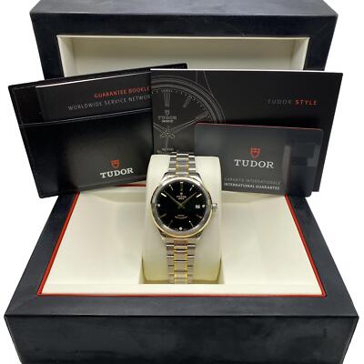 Tudor Style 18K Gelb Gold Stahl 38mm Black Diamond Zifferblatt Automatische Uhr