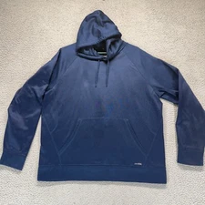 Tek Gear Mens Hoodie Navy Blue Dry Tek Performance Active Athletic Pullover L