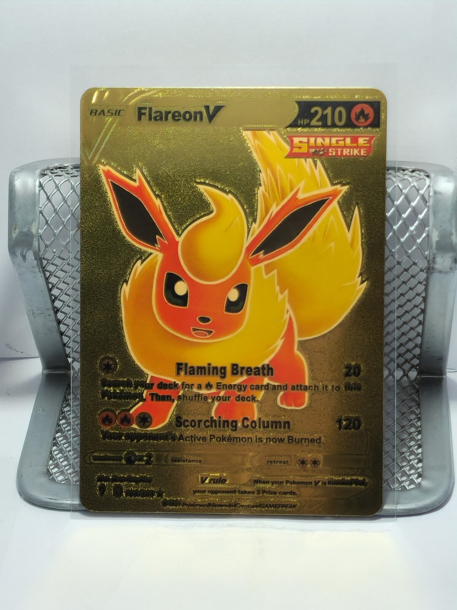 Pokemon Flareon V Single Strike Gold Foil - Top-Loader