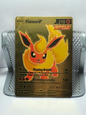 Pokemon Flareon V Single Strike Gold Foil - Top-Loader | eBay