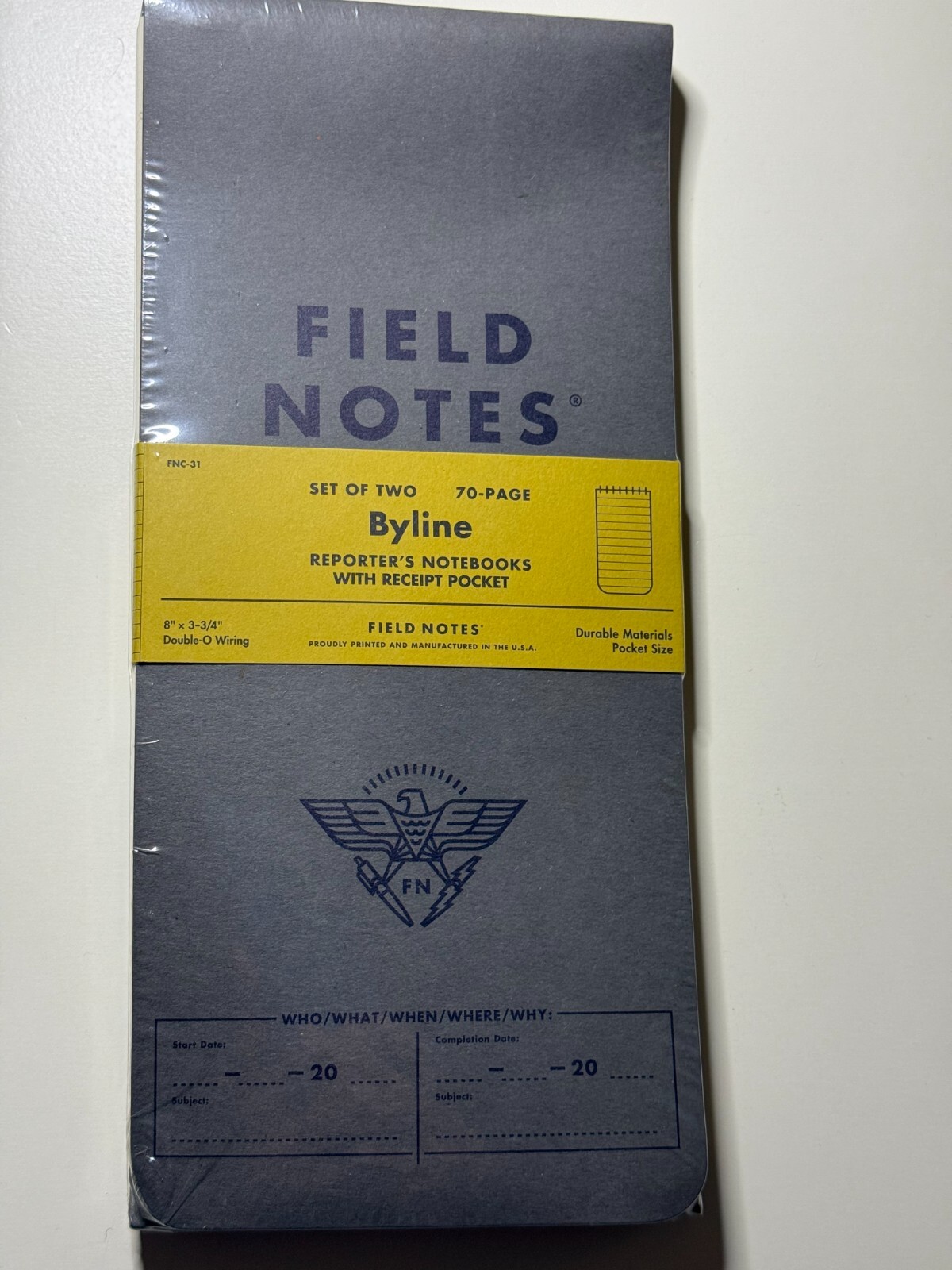Field Notes FNC-31 “Byline” Summer 2016 Sealed Set Of Two Notebooks