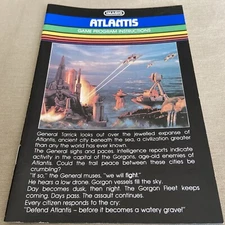 Atlantis (Intellivision, 1982) Game Program Instructions ONLY Manual Booklet