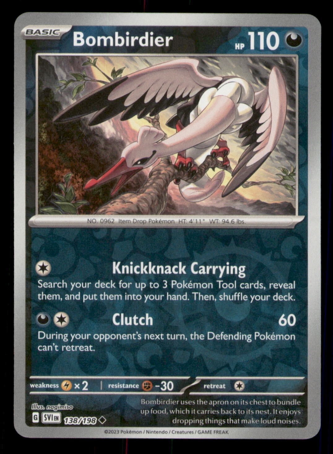 Bombirdier - 138/198 - Reverse Holo - Pokemon - Scarlet & Violet - NM/M