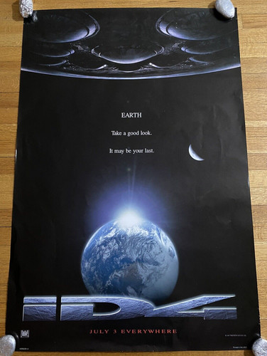 20th Century Fox 1995 Independence Day 4 Movie Promotional Poster 27" X 39.5 "