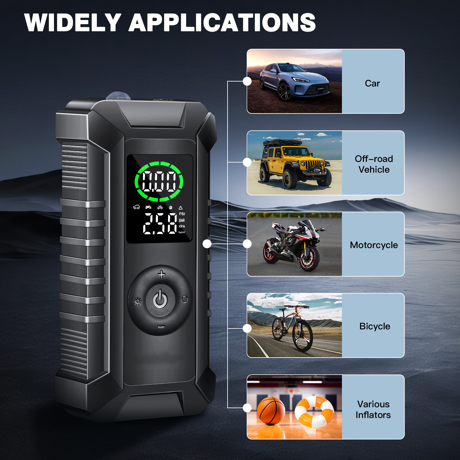 Tire Inflator Portable Air Compressor,Tire Inflators Portable Cordless Air Pump