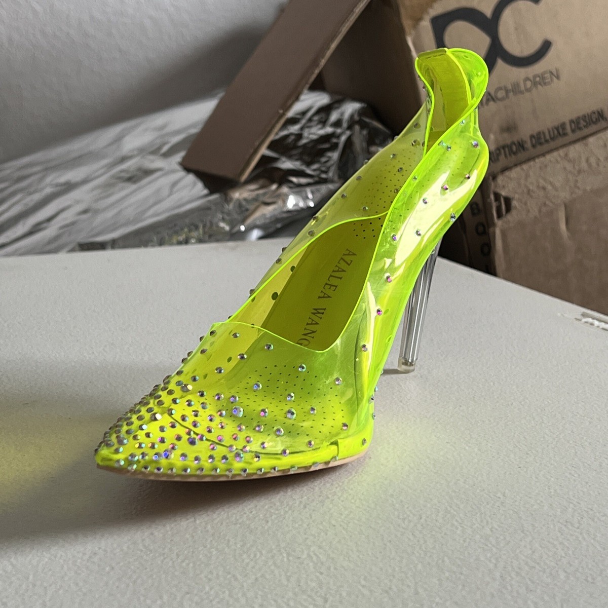 Azalea Wang Neon Yellow/ Lime Heels Pumps Stilettos — Size