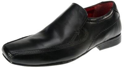 Red Tape Lauch Kinder schwarze Leder Slipper Jungen Schuhe UK Junior Größe 1 2 3