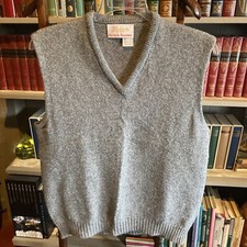 Jantzen Men's Wool Vest Pullover Scotch Tumbler Wool V Neck Vintage 70's Large