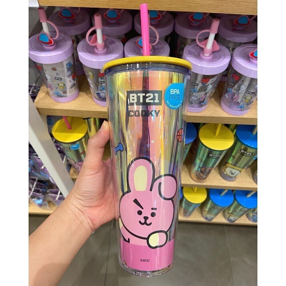 BT21 Line Friends 800ml Insulated Tumbler with Straw - Miniso Collection Double Wall