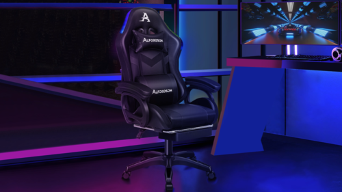 ALFORDSON Gaming Stuhl mit 8-Punkt Massage 12 Farben RGB LED-Licht Rosa & Weiß - Video 1 von 1