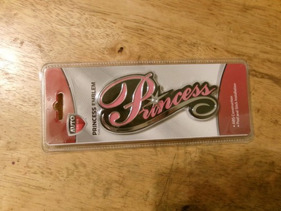#ad Auto Drive Chrome Pink Princess Auto Emblem Car Badge Stick On 2quot;X4quot; $13.99
