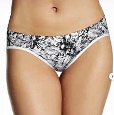 Maidenform Barely There Invisible White / Black Floral Bikini Underwear L/7 NWT