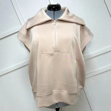 MoCo Boutique Super Scuba Short Sleeve Pullover Quarter Zip Comfortable Sz: 1x