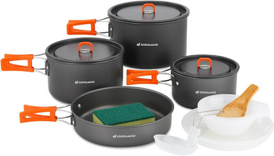 15Pcs Camping Cookware Non-Stick Lightweight Camping Pots and Pans Set with Kett