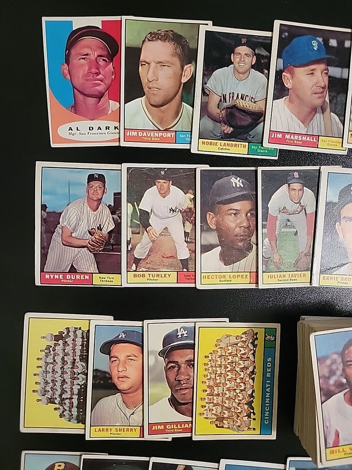 Lote de béisbol Topps 1961 - 227 tarjetas diferentes - con Bob Turley y Ryne Duren Foto 4 de 4