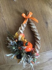 HANDMADE Pagan Harvest Pumpkin 🎃 CORN DOLLY Wreath TRADITIONAL COUNTRY