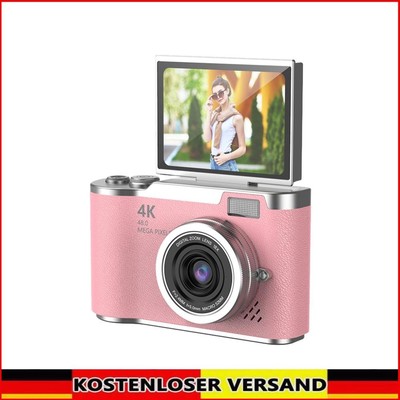 4K Digitalkamera 48MP Tragbare CCD -Kamera 8x Zoom Video Recorder Geschenk (Pink