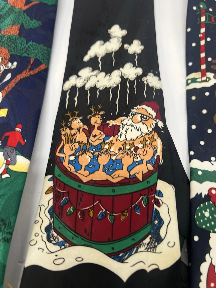 De colección Navidad Santa Golf Sello y Steven Harris Cuello Corbatas Reno Bañera de hidromasaje Foto 4 de 4