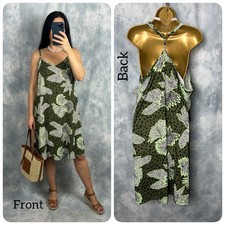 New Women's TU Green Print Stretch Summer Holiday Beach Dress Size XL UK 20