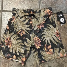 New-Boys 14 Volcom Board Shorts Floral Drawstring Mod Tech Tropical Swim 48