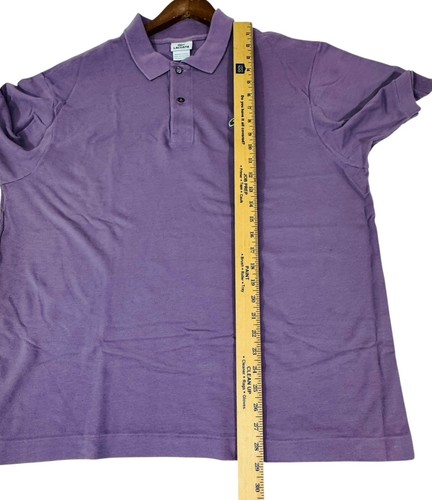 Polo Lacoste uomo taglia 7 XL viola casual classica preppy logo croc golf - Foto 7 di 10