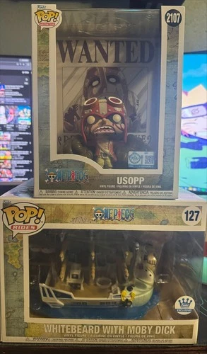 One Piece Funko Pop: Whitebeard with Moby Dick & Wanted Poster Usopp