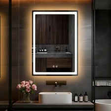 20"X28" LED Bathroom Mirror W/ Lights Smart Touch 3-Color Dimming Lighted Vanity