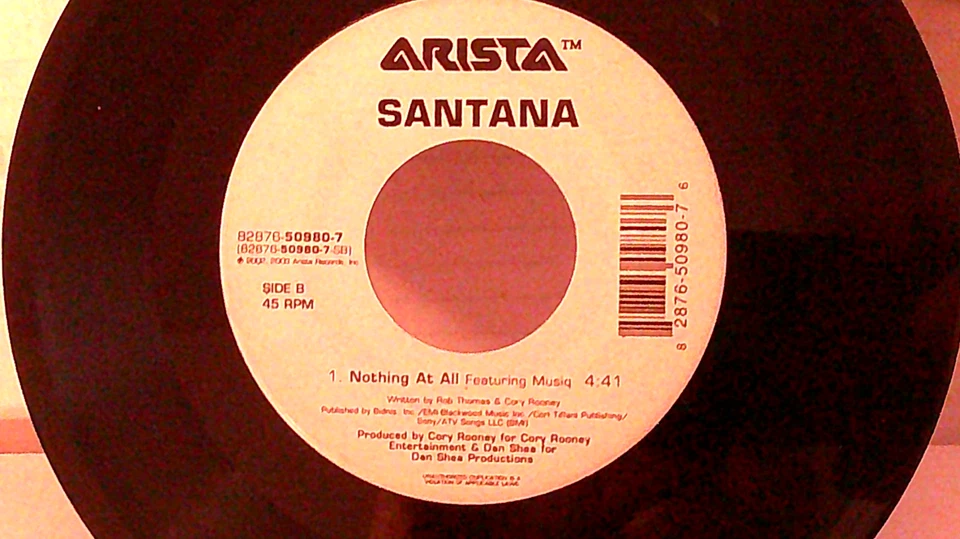 Santana,Michelle Branch,Arista,"The Game Of Love"US,7"45,2003 PROMO,rock hit,M - Image 2 of 2