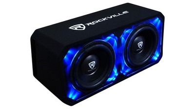 Rockville DV10K6D2 Dual 10'' 4000w Car Audio Subwoofers Plexi Sub Enclosure Box