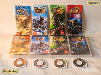 Monster Hunter Portable 1st 2nd 2ndG 3rd Set PSP Sony PlayStation Portable Game