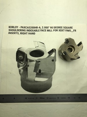 KORLOY-PAXCA5200HR-A 90 Degree Indexable 2'' Coolant Thru Face Mill Coolant Thru