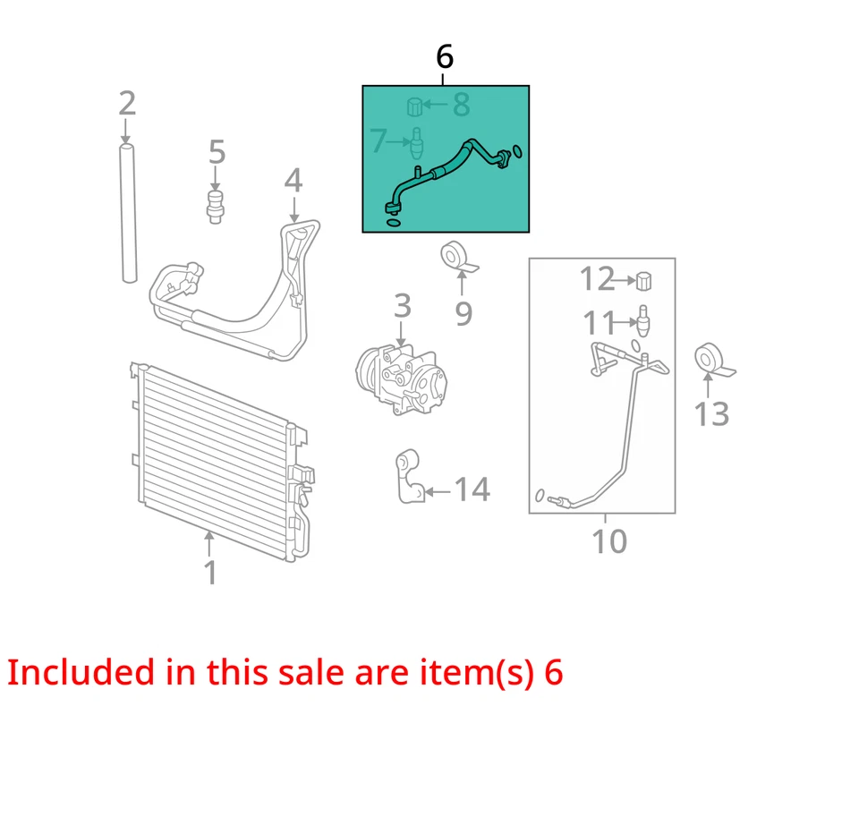 Manguera de torrente Suzuki Pontiac XL-7 2007-2009 ASM A/C EVPR TXV 15143824 - NUEVO OEM Foto 2 de 3