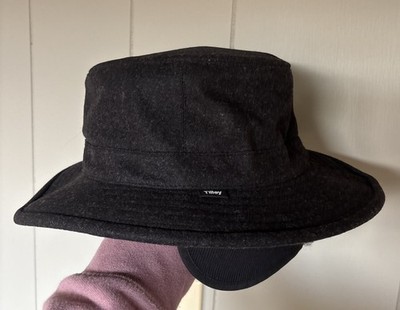 Tilley Unisex TTW2 Tec-Wool Hat Fedora Charcoal Grey Sz M Ear Flaps Canada