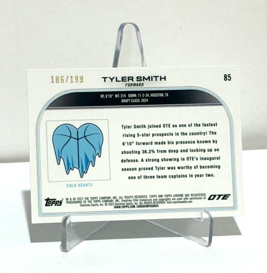RC #'d /199! Tyler Smith 2023 Topps Chrome OTE Aqua/Green OTE Refractor #'d /199 - Image 2 of 2