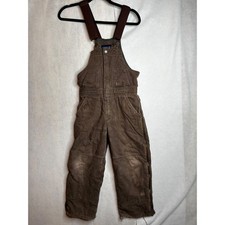 Walls Zero-Zone Youth 12 Brown Insulated Canvas Work Overalls Bibs Z93505WBBW