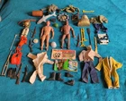 GI Joe Two 1970's Action Figures Black Adventurer And Large Lot Of Acessories