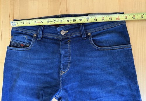Jeans Diesel Troxer Uomo Elasticizzato W33 L32 Blu Denim Slim Skinny Bottoni Fly - Foto 10 di 12