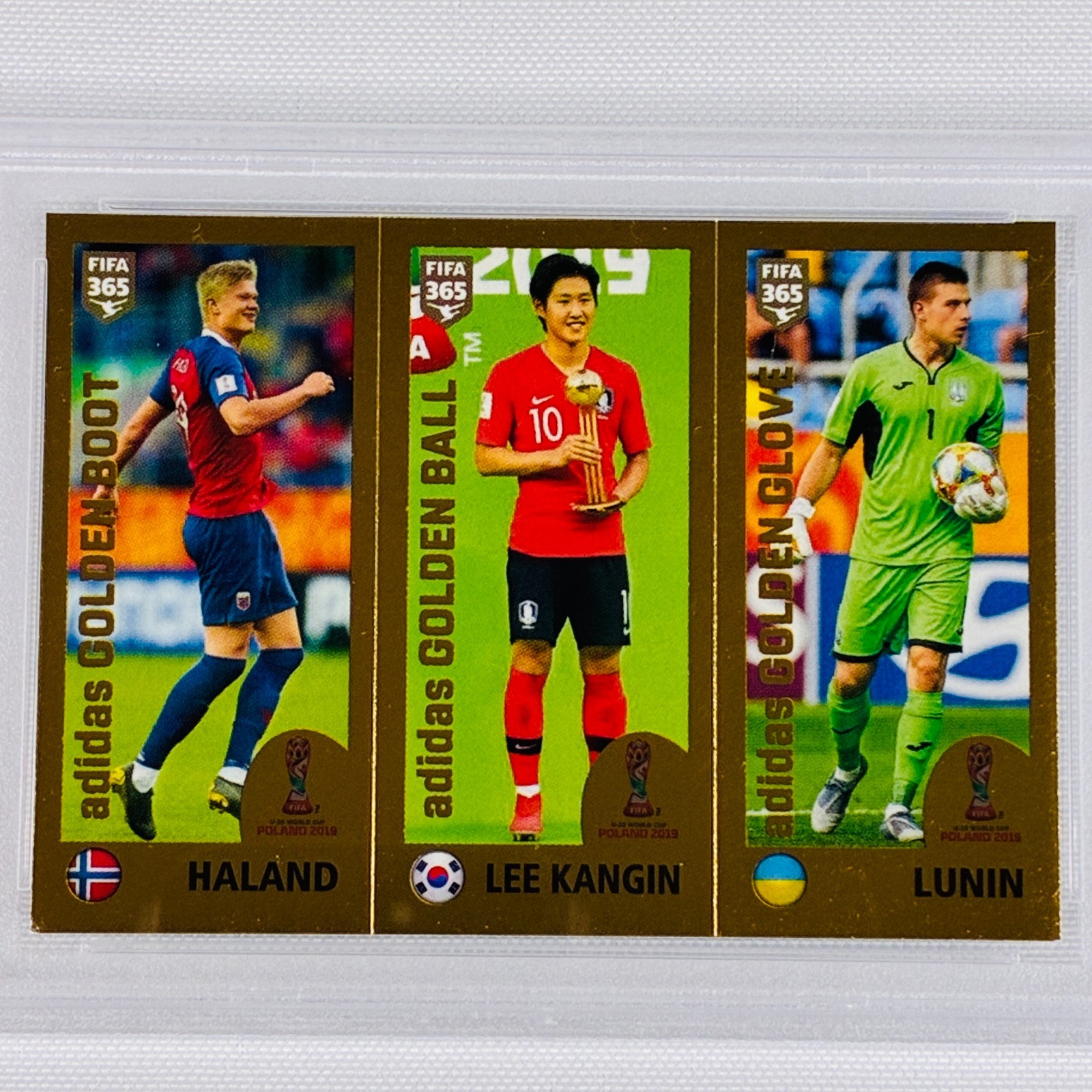2019 Panini Fifa 365 Erling Haaland Lee Kangin Lunin #427 Gray Back PSA 6 view 5