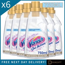 6 x VANISH OXI ACTION CRYSTAL WHITE GOLD GEL 750ML FABRIC WHITENER STAIN REMOVER