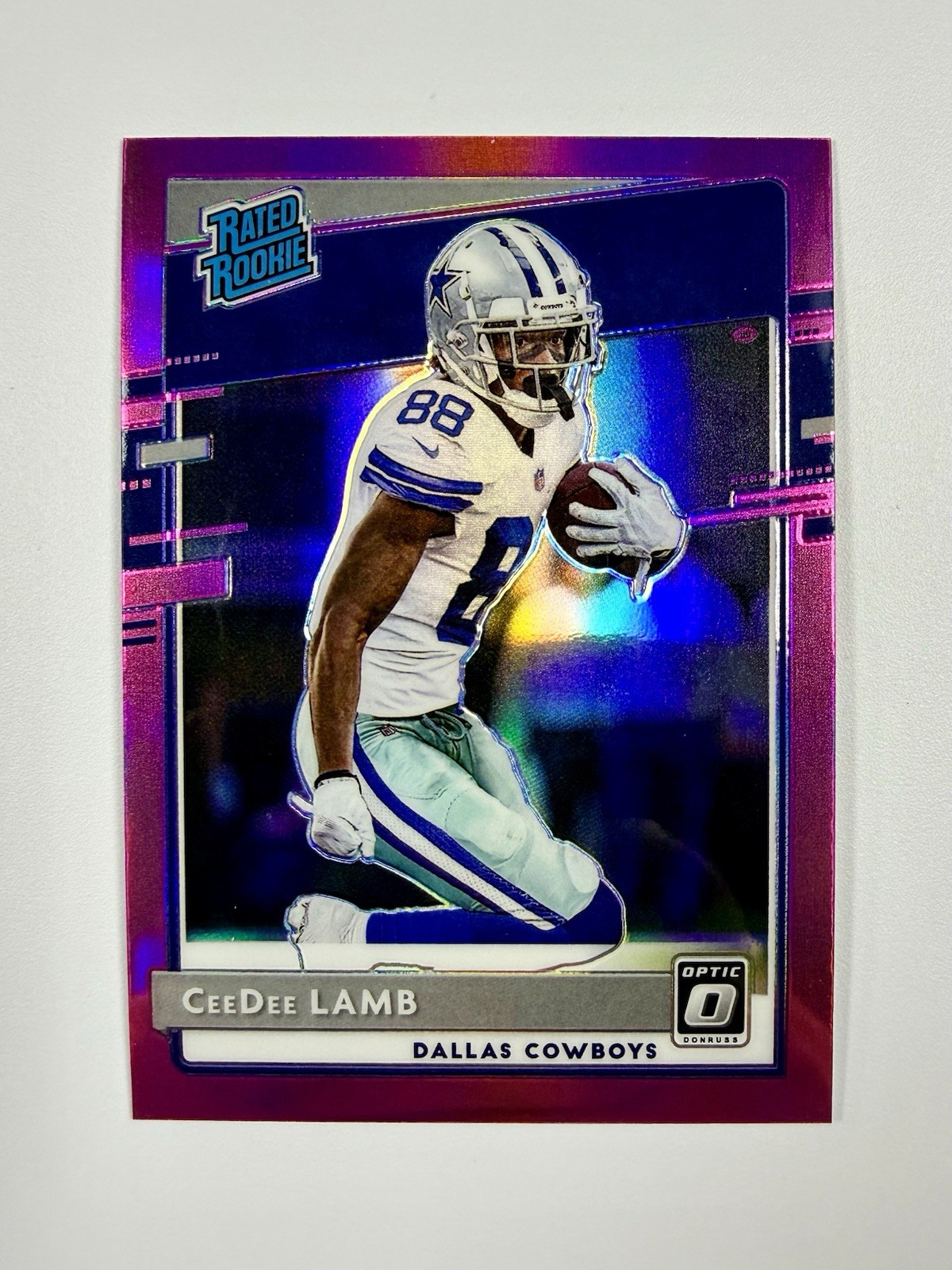 2020 Panini Donruss Optic Rated Rookies CeeDee Lamb #156 Pink Prizm (RC)
