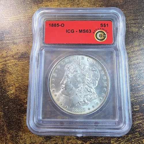 1885-O Morgan Dollar ICG Graded MS63 Silver Mint State 63 Coin