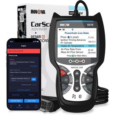 Innova 5210 OBD2 Scanner & Engine Code Reader, Battery Tester, Live Data, Oil..
