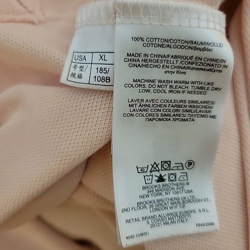 Brooks Brothers Polo Shirt Adult XL Pink Golden Fleece Performance Polo - Picture 8 of 10