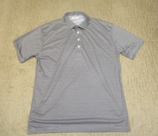 Collars Co Polo Shirt Men XL Black White Geometric Performance Short Sleeve