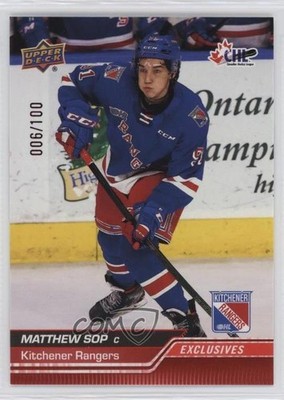 2023-24 Upper Deck CHL Exclusives 6/100 Matthew Sop #275 1ee0