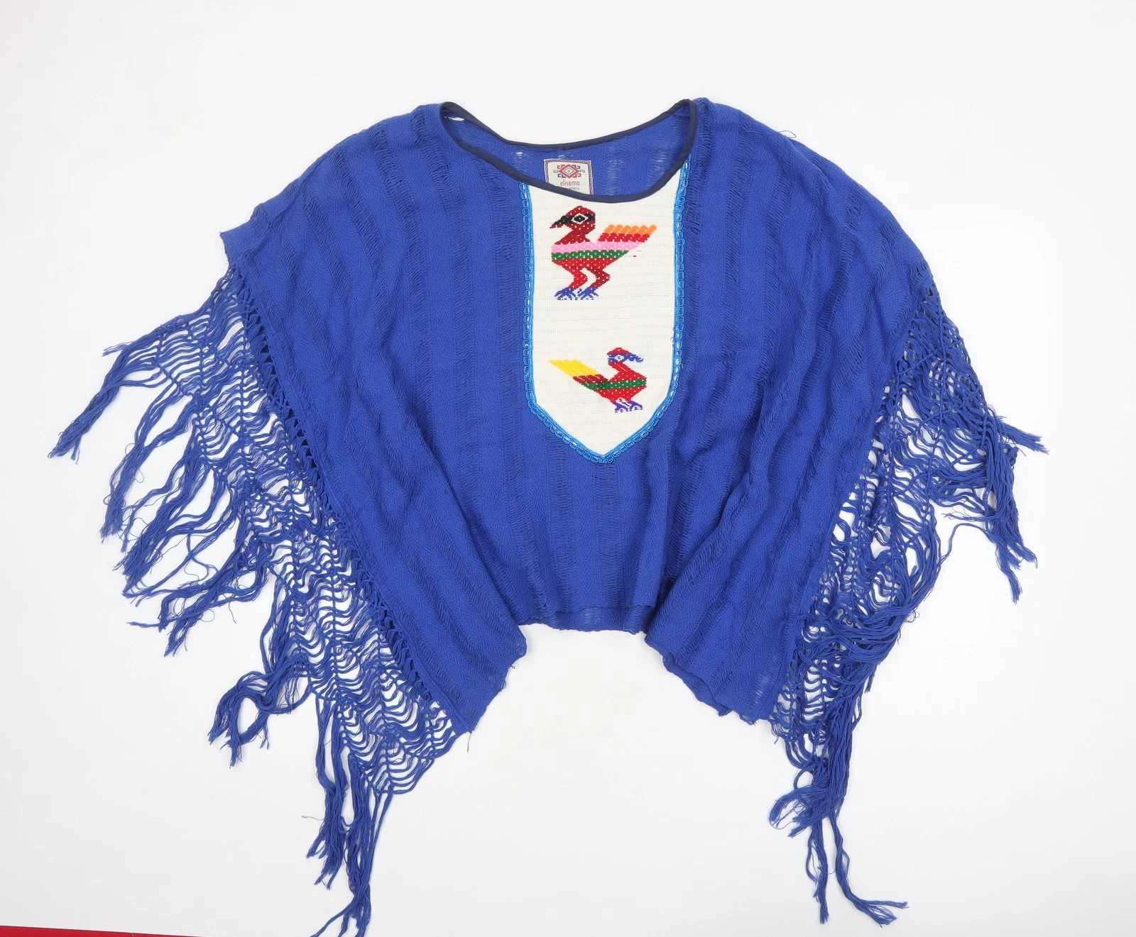Elisema Women's Blue Bohemian Fringe Cape Poncho M
Opens in a new window or tab